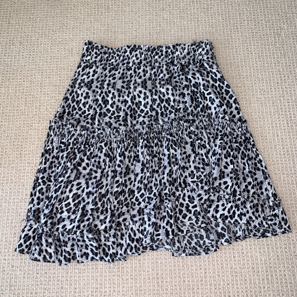 Juniper blue leopard print flowy skirt